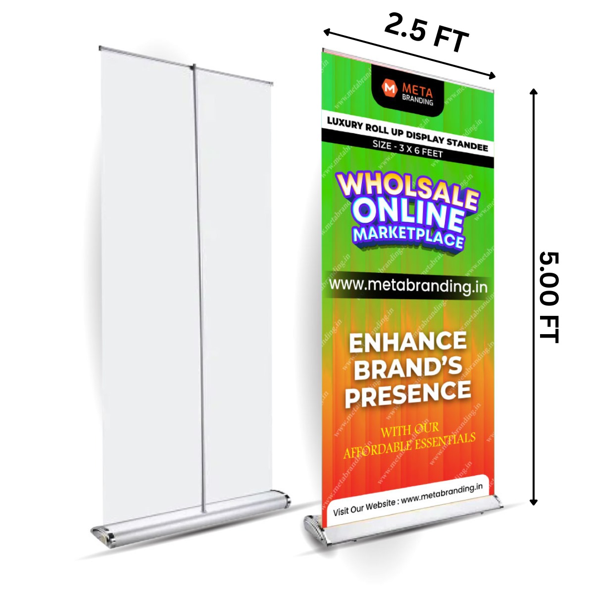 LUXURY ROLL UP STANDEE - MEDIUM 2.5 X 5.00