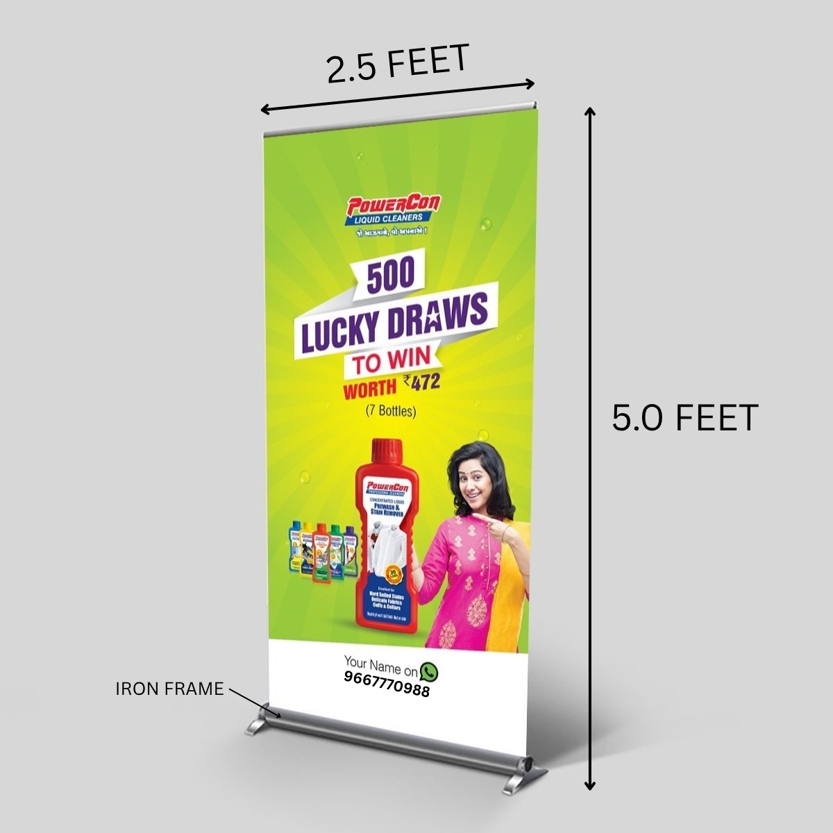 ROLL UP STANDEE (IRON BODY) MEDIUM-2.5 X 5.0 FEET